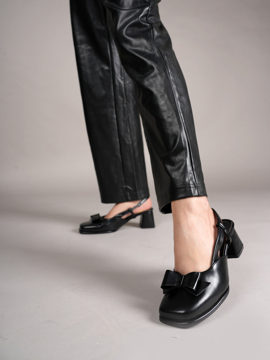 Block Heel Slingback Pumps
