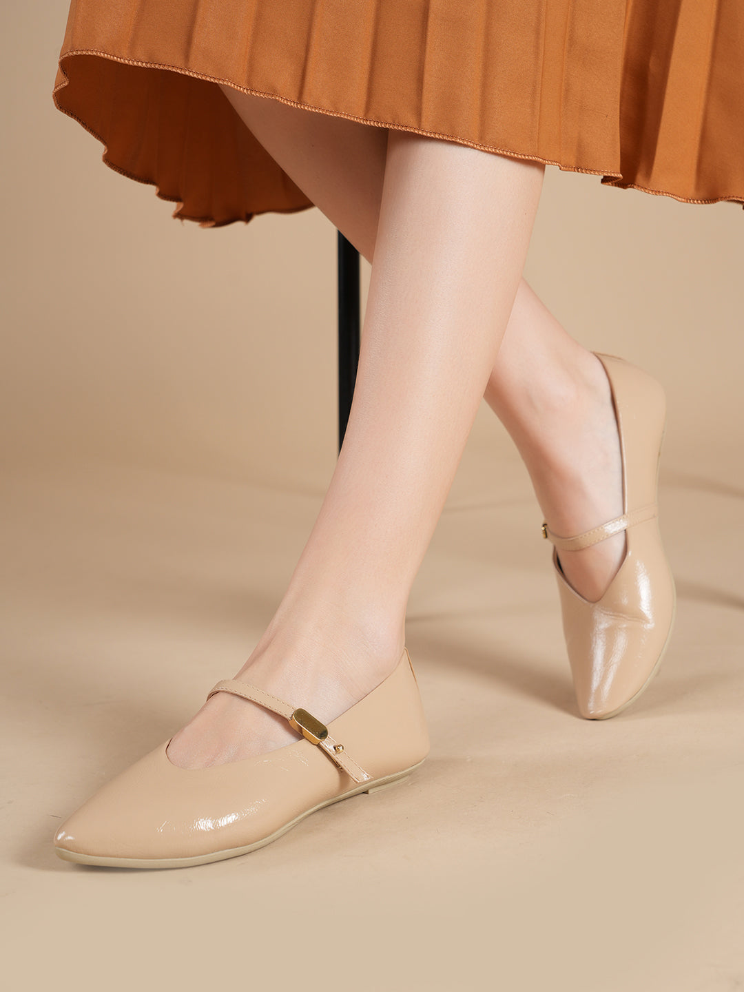 Women’s Black Patent Mary Jane Flat Ballerinas