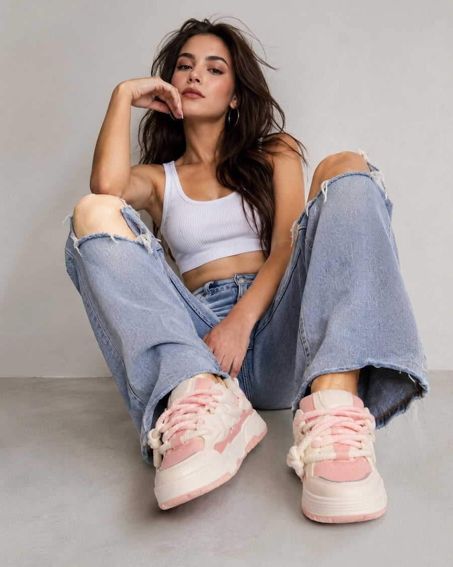 Women's Lace-Up Sneakers | Stylish Walking Shoes