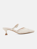 Women’s Lace Pointed Toe Block Heel Pumps