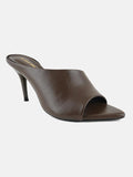 Women’s Brown High Heel Open Toe Mules