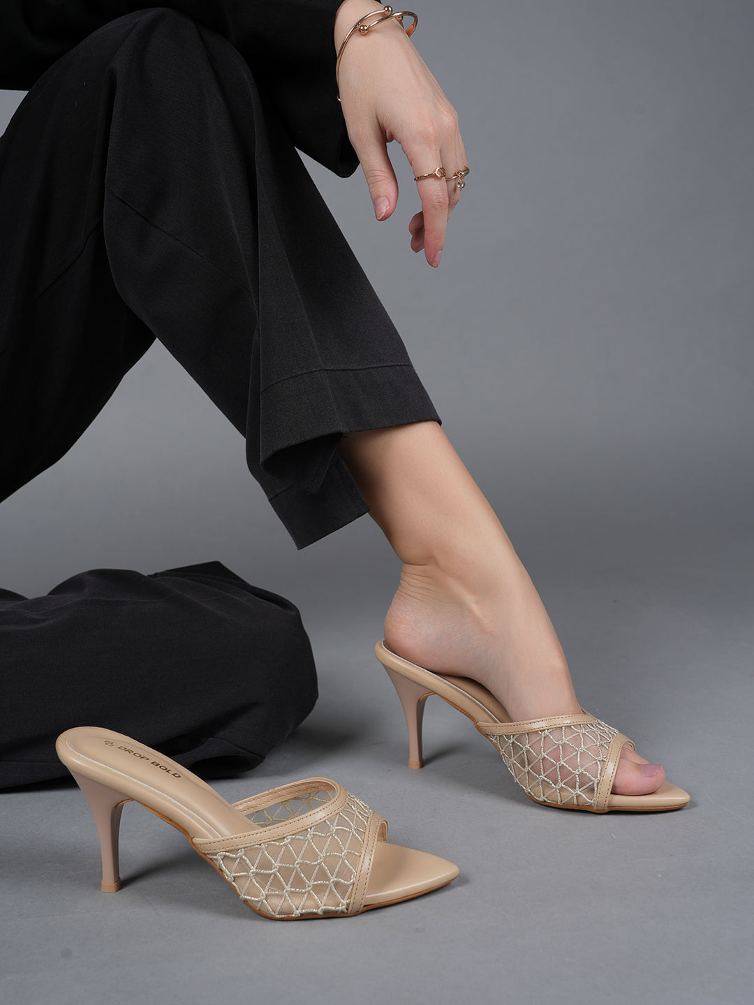 Mesh Mule Stiletto Heels